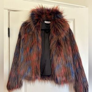 Glamours size medium colorful faux fur coat